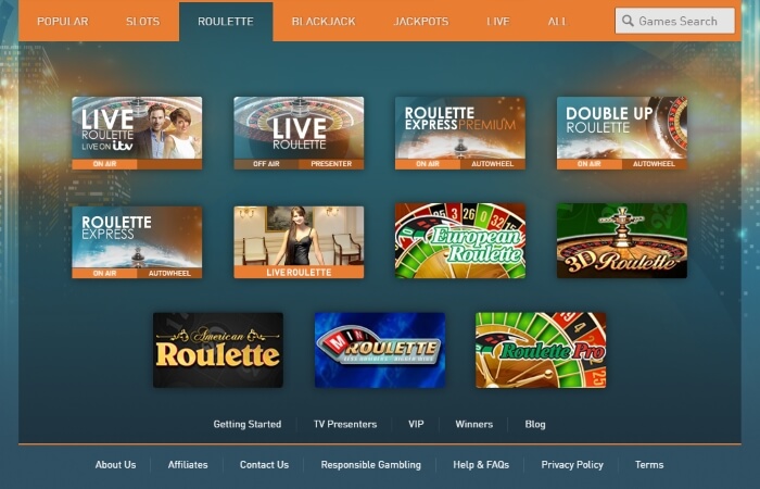 Jackpot247 Live Casino Games